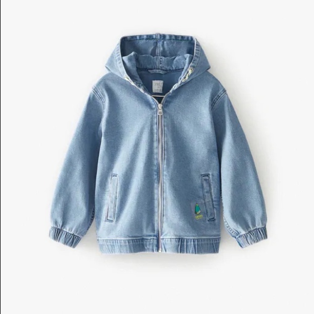 Zara denim jacket with neon details